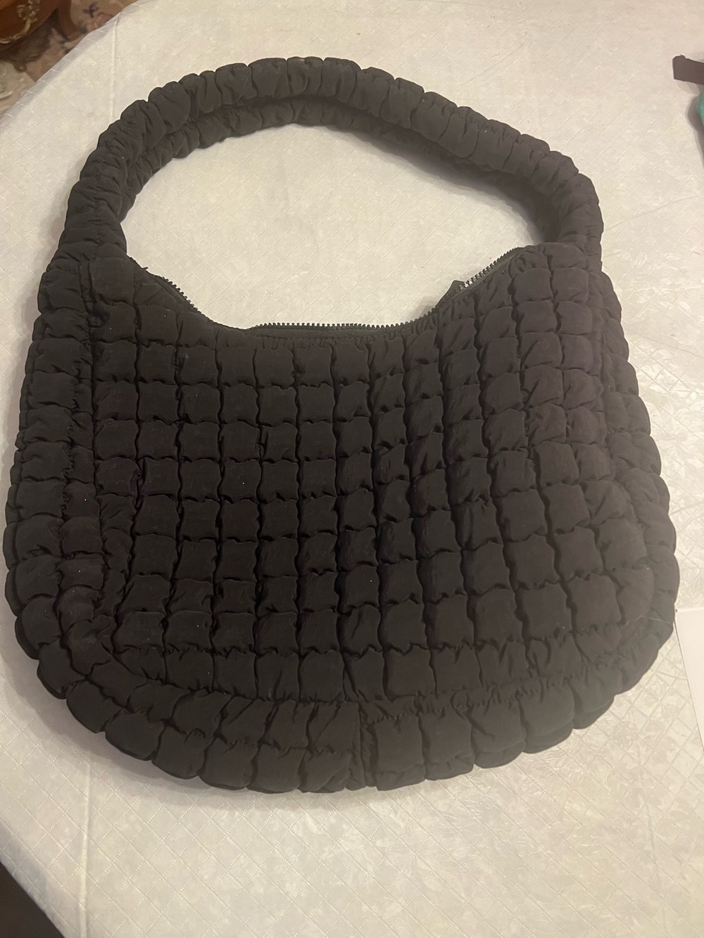 Black Quilted Shoulder Bag - Unbranded